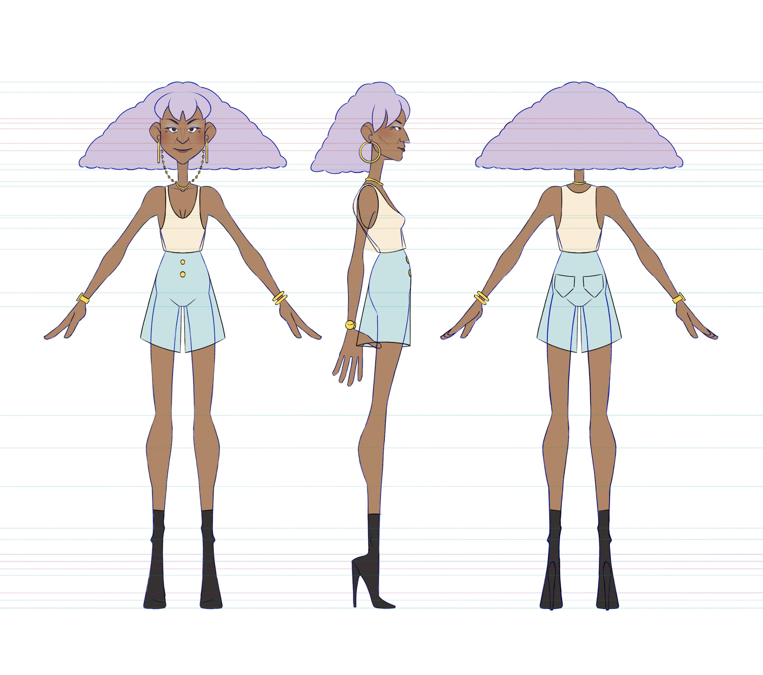 Dee - Sofa Character Mosaic design for 3D rig