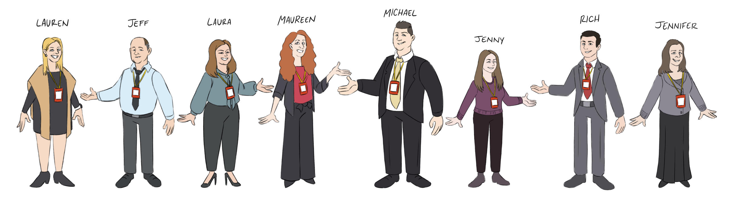 Olean High School staff designs for 2D rigged puppets